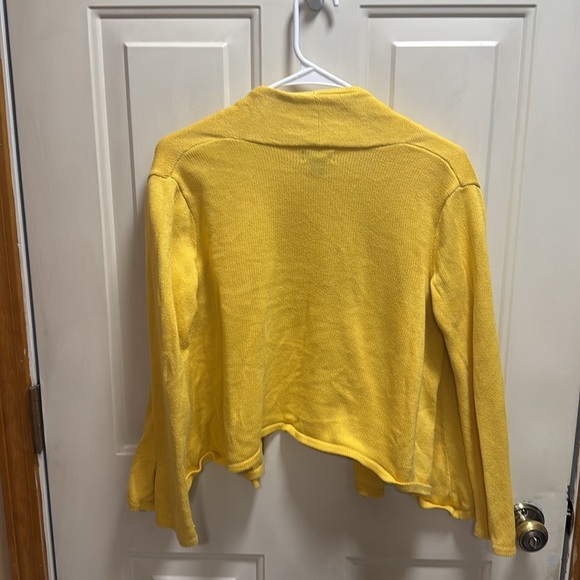 Polo by Ralph Lauren Cropped Open Cardigan Yellow Sweater size M (8-10) - Picture 2 of 8